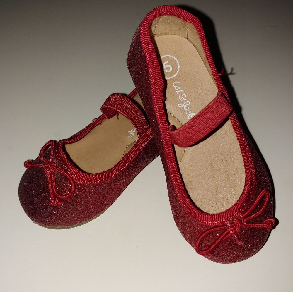 Red glitter flats, toddler 5 - Picture 11 of 11